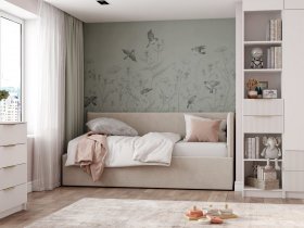 Диван-кровать Бенто (крем) в Новотырышкино - novotyryshkino.mebel-nsk.ru | фото