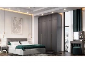 Гардеробная Эккервуд (графит) в Новотырышкино - novotyryshkino.mebel-nsk.ru | фото