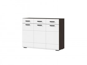 Комод 1200 КМ-01 Либерти (венге/белый глянец) в Новотырышкино - novotyryshkino.mebel-nsk.ru | фото