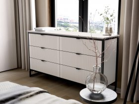 Комод 6 ящиков Нора (персидский жемчуг) в Новотырышкино - novotyryshkino.mebel-nsk.ru | фото