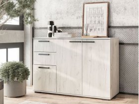 Комод Стандарт-3 NEW (дуб крафт белый) в Новотырышкино - novotyryshkino.mebel-nsk.ru | фото