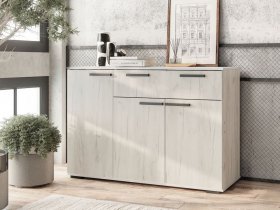 Комод Стандарт-4 NEW (дуб крафт белый) в Новотырышкино - novotyryshkino.mebel-nsk.ru | фото