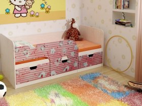 Кровать детская с ящиками 1,86 Минима Hello Kitty в Новотырышкино - novotyryshkino.mebel-nsk.ru | фото