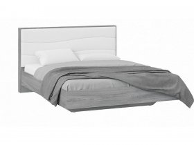 Кровать двуспальная 1,6 м «Миранда» Тип 1 (Дуб Гамильтон/Белый глянец) в Новотырышкино - novotyryshkino.mebel-nsk.ru | фото