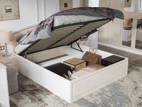 Кровать двуспальная 1,6 м Венеция КРМП-160 с подъемным механизмом в Новотырышкино - novotyryshkino.mebel-nsk.ru | фото