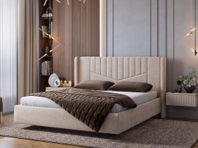 Кровать двуспальная 1,6м Диор (кашемир суфле (велюр)) в Новотырышкино - novotyryshkino.mebel-nsk.ru | фото