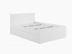 Кровать двуспальная с ящиками 1,4м Мадера-М1400 (белый) в Новотырышкино - novotyryshkino.mebel-nsk.ru | фото