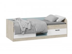 Кровать комбинированная «Оливер» Тип 1 401.003.000 (дуб крафт серый/белый/серо-голубой) в Новотырышкино - novotyryshkino.mebel-nsk.ru | фото