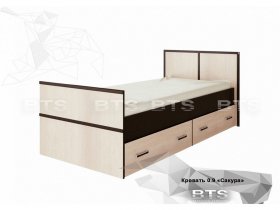 Кровать односпальная с ящиками 0,9м Сакура (BTS) в Новотырышкино - novotyryshkino.mebel-nsk.ru | фото