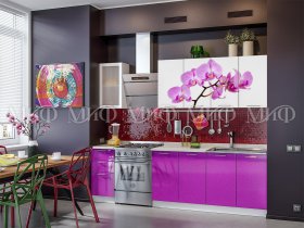 Кухонный гарнитур Орхидея (фиолетовый) в Новотырышкино - novotyryshkino.mebel-nsk.ru | фото