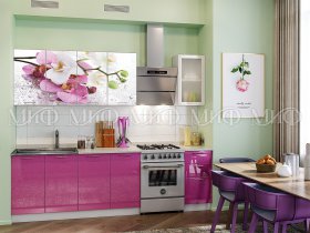 Кухонный гарнитур Орхидея (сиреневый) в Новотырышкино - novotyryshkino.mebel-nsk.ru | фото