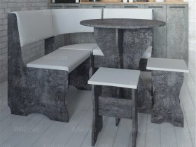 Кухонный уголок Лотос  (цемент темный к/з White) в Новотырышкино - novotyryshkino.mebel-nsk.ru | фото