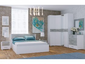 Модульная спальня Бьянка (белый/бетон) в Новотырышкино - novotyryshkino.mebel-nsk.ru | фото