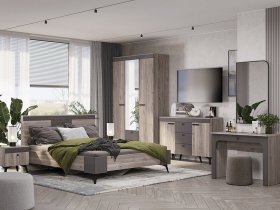 Модульная спальня Кассандра (дуб смоки/MF14) в Новотырышкино - novotyryshkino.mebel-nsk.ru | фото