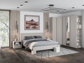 Модульная спальня Люмо (кашемир) в Новотырышкино - novotyryshkino.mebel-nsk.ru | фото