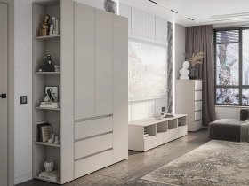 Модульная стенка Люмо (кашемир) в Новотырышкино - novotyryshkino.mebel-nsk.ru | фото