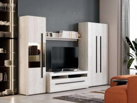 Модульная стенка Ницца (дуб витенберг) в Новотырышкино - novotyryshkino.mebel-nsk.ru | фото