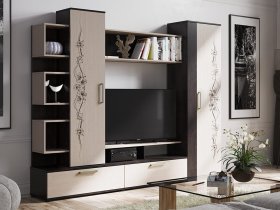 Стенка «Дакота» (венге/дуб молочный) в Новотырышкино - novotyryshkino.mebel-nsk.ru | фото