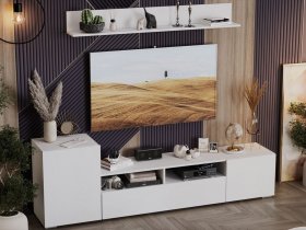 Стенка «Сильвия» (белый ясень) в Новотырышкино - novotyryshkino.mebel-nsk.ru | фото