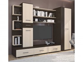 Стенка Верона (дуб венге/дуб молочный) в Новотырышкино - novotyryshkino.mebel-nsk.ru | фото