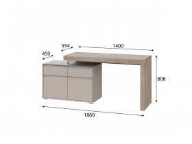 Стол 22 J-КШ Этна (дуб эндгрей/кашемир) в Новотырышкино - novotyryshkino.mebel-nsk.ru | фото