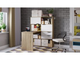 Стол письменный тип 7 (дуб сонома/белый ясень) в Новотырышкино - novotyryshkino.mebel-nsk.ru | фото