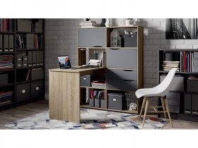 Стол письменный тип 7 (дуб сонома/графит серый) в Новотырышкино - novotyryshkino.mebel-nsk.ru | фото