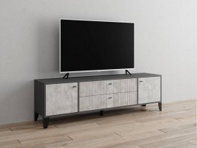 Тумба под ТВ Парус-10 (графит/мальта) в Новотырышкино - novotyryshkino.mebel-nsk.ru | фото