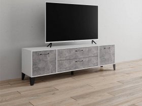 Тумба под ТВ Парус-13 (белый/ателье светлое) в Новотырышкино - novotyryshkino.mebel-nsk.ru | фото