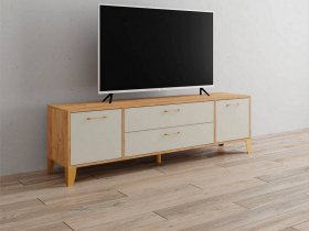 Тумба под ТВ Парус-13 (дуб крафт золотой/кашемир) в Новотырышкино - novotyryshkino.mebel-nsk.ru | фото