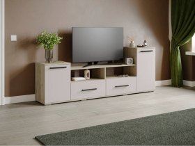 Тумба под ТВ Парус-2 (дуб крафт серый/кашемир) в Новотырышкино - novotyryshkino.mebel-nsk.ru | фото
