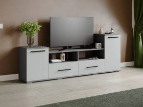 Тумба под ТВ Парус-2 (графит серый/серый камень) в Новотырышкино - novotyryshkino.mebel-nsk.ru | фото
