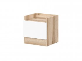 Тумба прикроватная Брауни (дуб делано/белый) в Новотырышкино - novotyryshkino.mebel-nsk.ru | фото