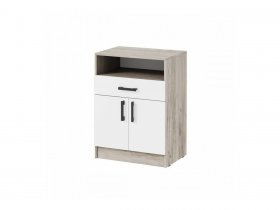 Тумба ТБ-1 Вега (дуб крафт серый/белый) в Новотырышкино - novotyryshkino.mebel-nsk.ru | фото