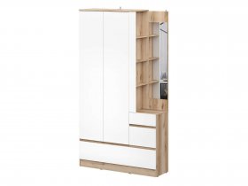 Вешалка с зеркалом Брауни (дуб делано/белый) в Новотырышкино - novotyryshkino.mebel-nsk.ru | фото